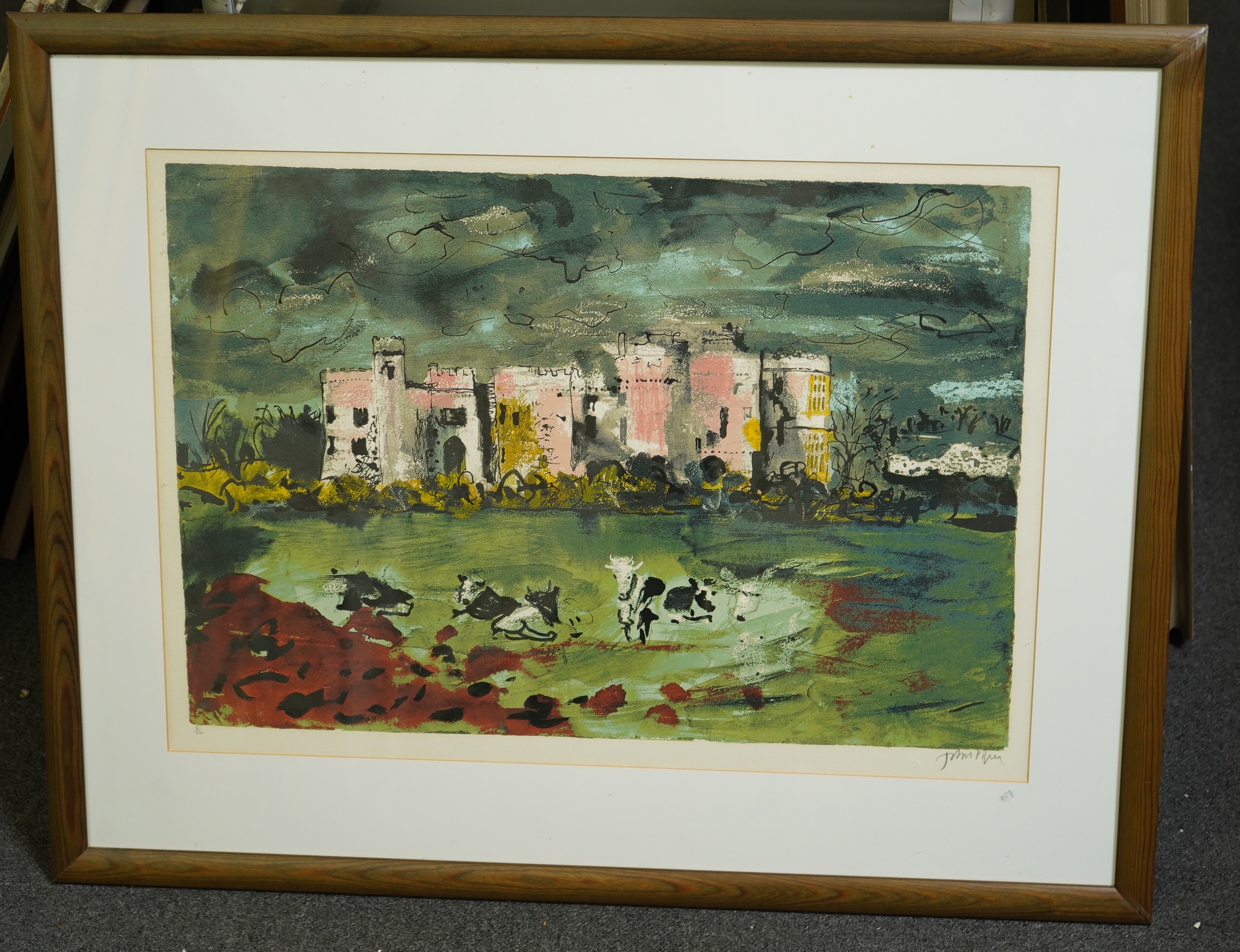 John Piper (British, 1903-1992), Carew Castle (Levinson 334), silkscreen, 44 x 64.5cm